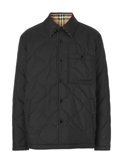 Shop Burberry Men's Francis Quilted Jacket In Black