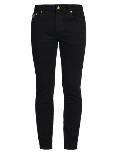 Shop Versace Men's Embroidered Super Skinny Jeans In Black Black