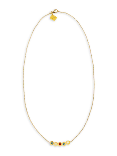 Shop Eyem By Ileana Makri Women's Emily In Paris 18k Gold-plated & Enamel 'amour' Necklace