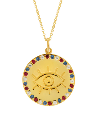 Shop Eyem By Ileana Makri Women's Emily In Paris 18k Gold-plated & Zircon Eye Pendant Necklace