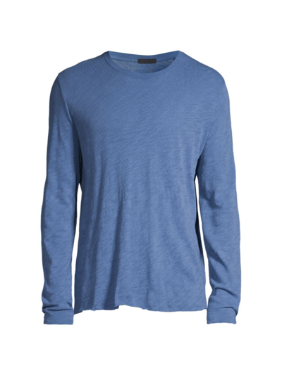 Shop Atm Anthony Thomas Melillo Men's Distressed Long Sleeve T-shirt In Ocean