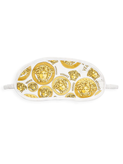 Shop Versace Men's Medusa Face Mask In White Gold