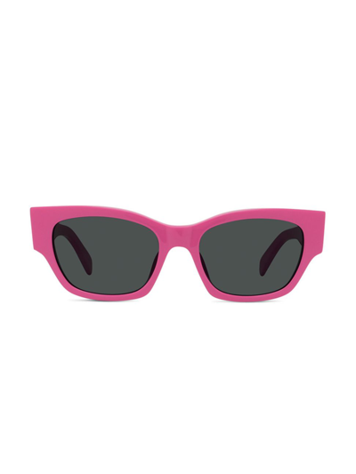 Shop Celine Women's 54mm Rectangular Sunglasses In Pink