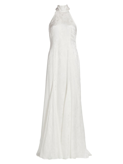 Shop Galvan Women's Maya Silk-blend A-line Gown In White