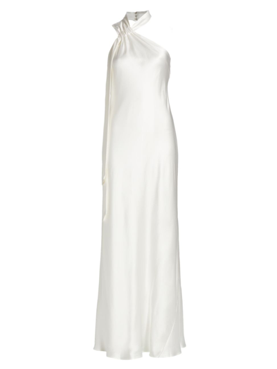 Shop Galvan Women's Ushuaia Silk Halter Gown In White