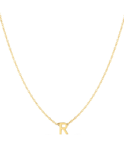 Shop Saks Fifth Avenue Women's 14k Yellow Gold Initial Pendant Necklace In Initial R