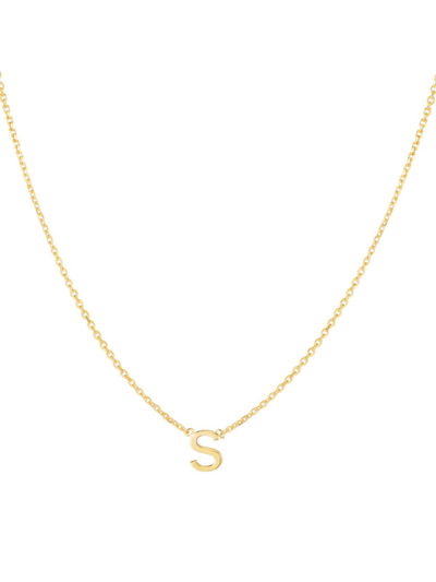 Shop Saks Fifth Avenue Women's 14k Yellow Gold Initial Pendant Necklace In Initial S