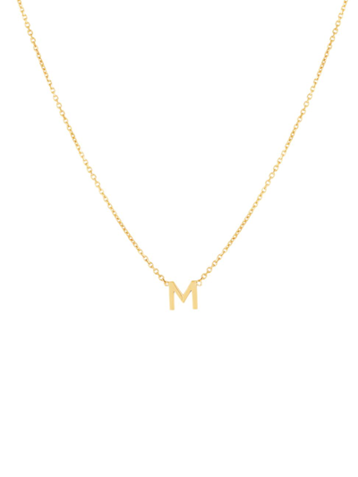 Shop Saks Fifth Avenue Women's 14k Yellow Gold Initial Pendant Necklace In Initial M