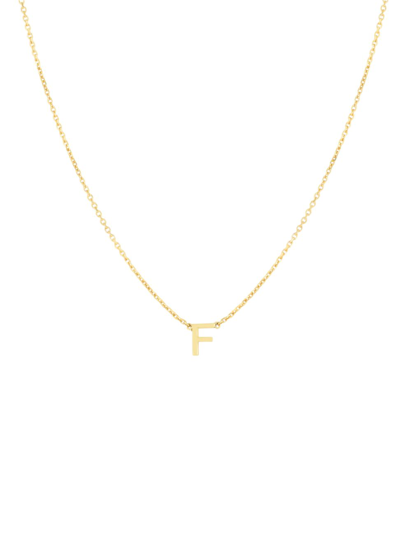 Shop Saks Fifth Avenue Women's 14k Yellow Gold Initial Pendant Necklace In Initial F