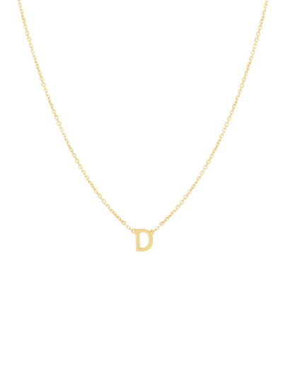 Shop Saks Fifth Avenue Women's 14k Yellow Gold Initial Pendant Necklace In Initial D