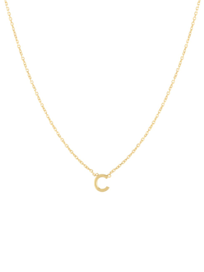 Shop Saks Fifth Avenue Women's 14k Yellow Gold Initial Pendant Necklace In Initial C