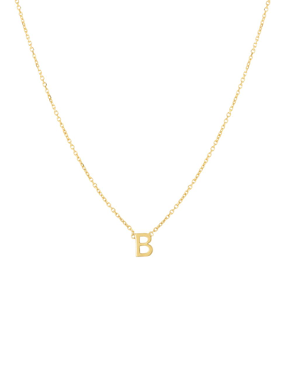 Shop Saks Fifth Avenue Women's 14k Yellow Gold Initial Pendant Necklace In Initial B