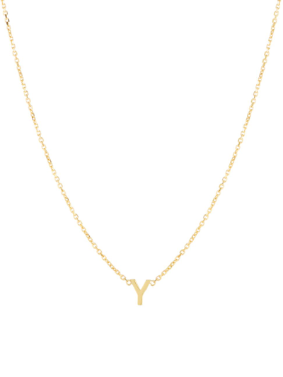 Shop Saks Fifth Avenue Women's 14k Yellow Gold Initial Pendant Necklace In Initial Y