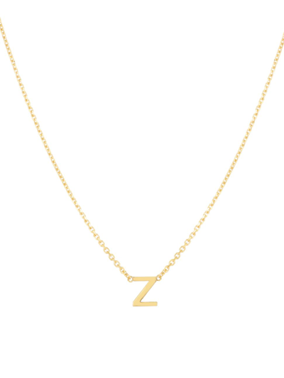 Shop Saks Fifth Avenue Women's 14k Yellow Gold Initial Pendant Necklace In Initial Z