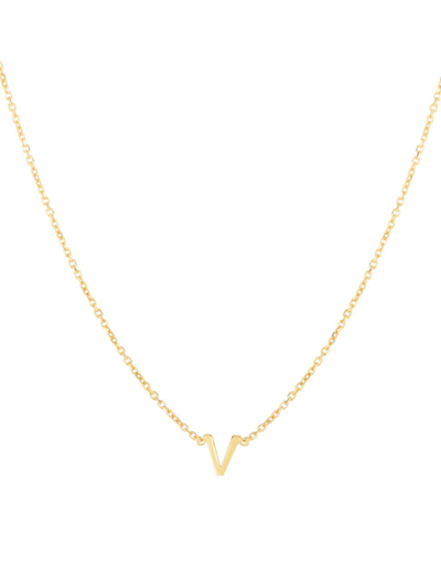 Shop Saks Fifth Avenue Women's 14k Yellow Gold Initial Pendant Necklace In Initial V