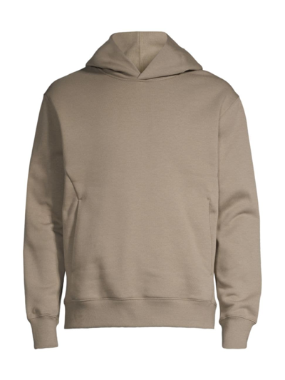 Shop Theory Cotton Pullover Hoodie In Tapir