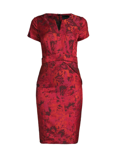 Shop Shani Women's Jacquard Sheath Dress In Red
