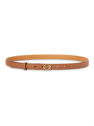 Shop Loewe Women's Anagram Leather Belt In Tan