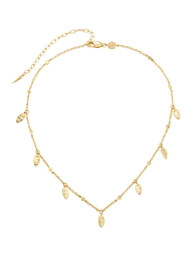 Shop Missoma 18k Yellow Gold Vermeil Leaf Charm Choker