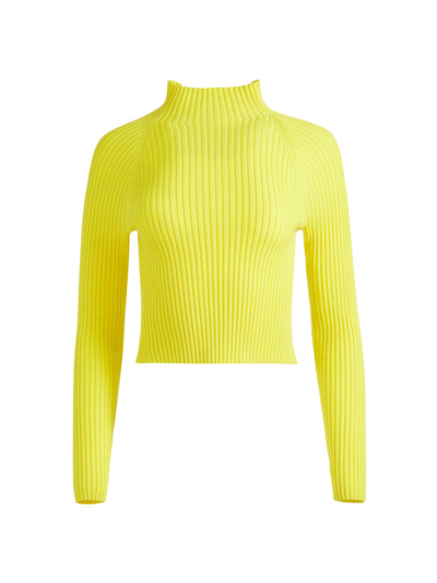 Shop Alice And Olivia Irena Ribbed Sweater In Sunflower
