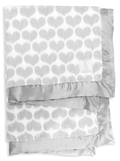 Shop Little Giraffe Luxe Heart Faux-fur Blanket