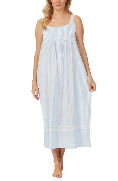 Shop Eileen West Sleeveless Cotton Nightgown In Blue