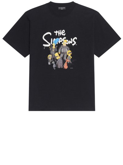 Shop Balenciaga The Simpsons Black T-shirt