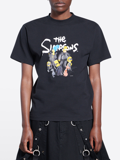 Shop Balenciaga The Simpsons Black T-shirt