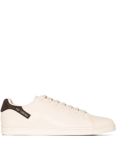 Shop Raf Simons Orion Faux-leather Low-top Sneakers In Neutrals