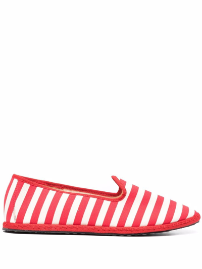 Shop Vibi Venezia Gondola Striped Loafers In Red