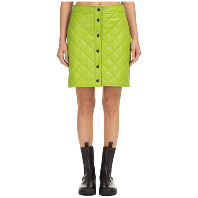 Shop Msgm Quilted Button In Green