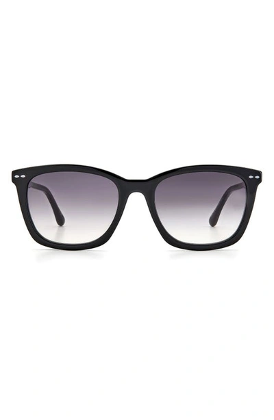 Shop Isabel Marant 55mm Rectangular Sunglasses In Black/ Grey Shaded