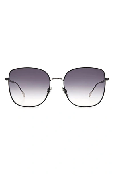 Shop Isabel Marant 58mm Gradient Square Sunglasses In Black Silver/ Grey Shaded