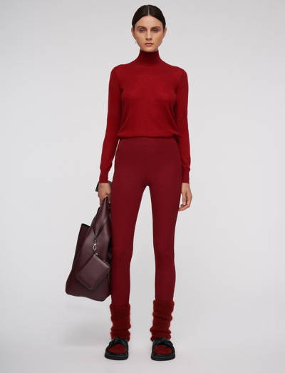 Shop Joseph Gabardine Stretch Leggings In Syrah