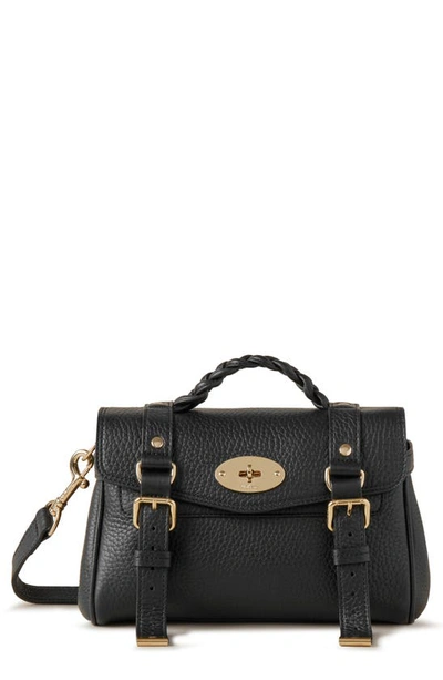 Shop Mulberry Mini Alexa Leather Satchel In Black