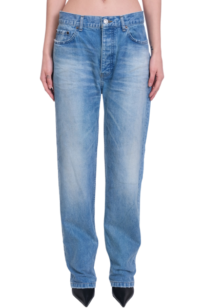 Shop Balenciaga Jeans In Cyan Denim