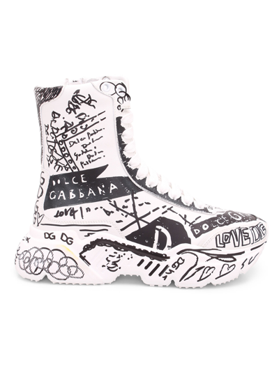 Shop Dolce & Gabbana Daymaster Leather Boots In White