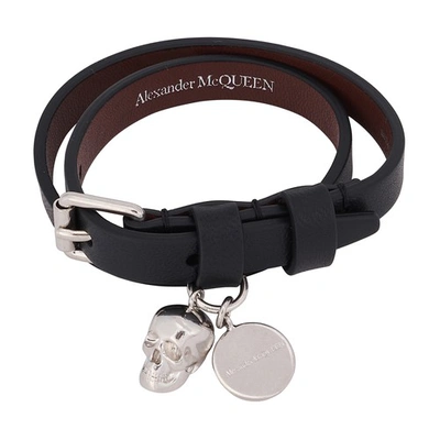 Shop Alexander Mcqueen Double Bracelet In Black