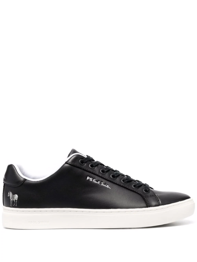 Shop Ps By Paul Smith Lea Panelled Leather Sneakers In Black