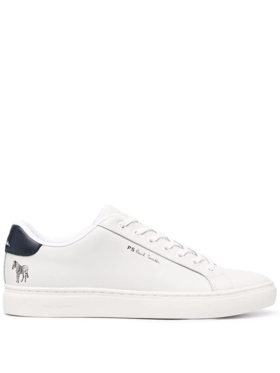 Shop Ps By Paul Smith Rex Zebra-print Leather Sneakers In White