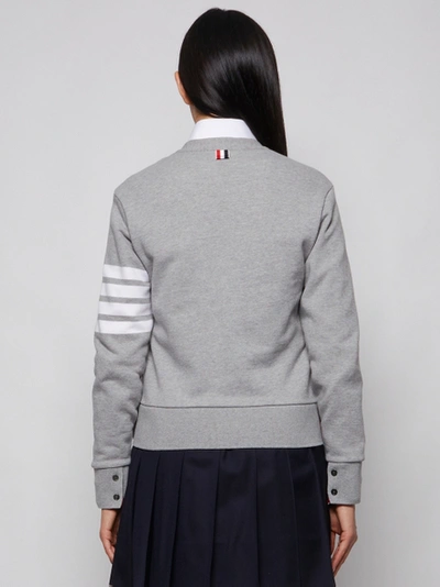 Shop Thom Browne 4 Bar Engineered Cardigan