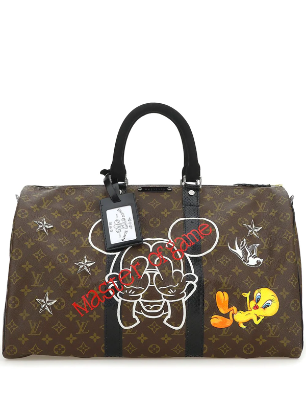 Philip Karto hand painted toile monogram - Brown