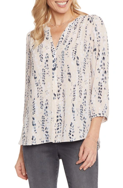 Shop Nydj High/low Crepe Blouse In Quincy Fresco