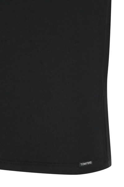 Shop Tom Ford Black Stretch Cotton Blend T-shirt