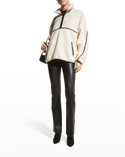 Shop Lamarque Helsa Half-zip Fleece Pullover In Ivory