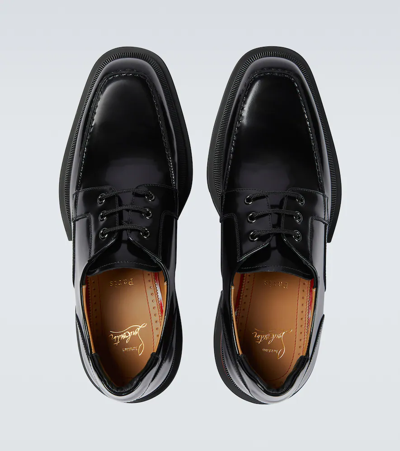 Shop Christian Louboutin Our Georges Leather Lace-up Shoes In Black