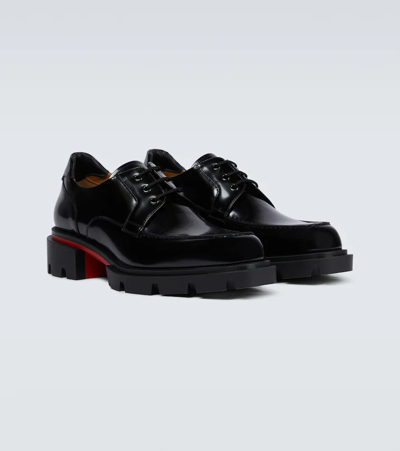 Shop Christian Louboutin Our Georges Leather Lace-up Shoes In Black