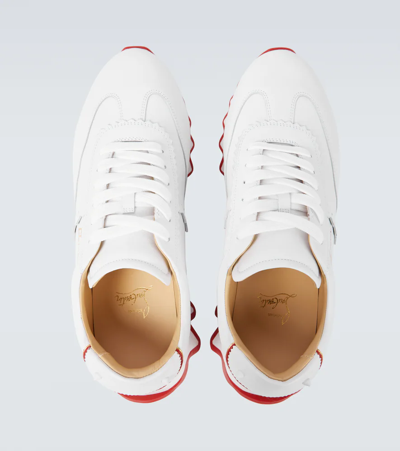 Shop Christian Louboutin Loubishark Leather Sneakers In Version White