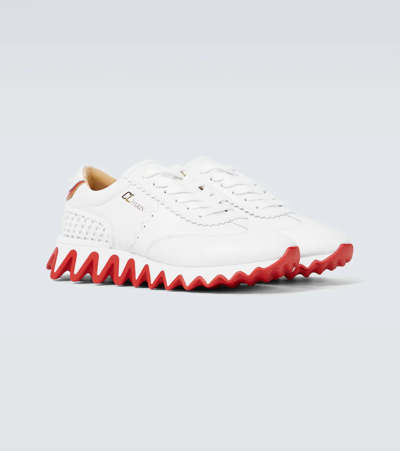 Shop Christian Louboutin Loubishark Leather Sneakers In Version White