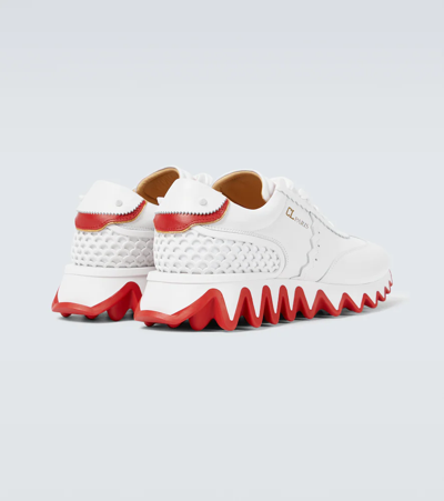 Shop Christian Louboutin Loubishark Leather Sneakers In Version White